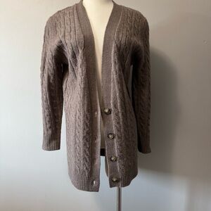 Guess Women's Brown Cable Knit Cardigan XS